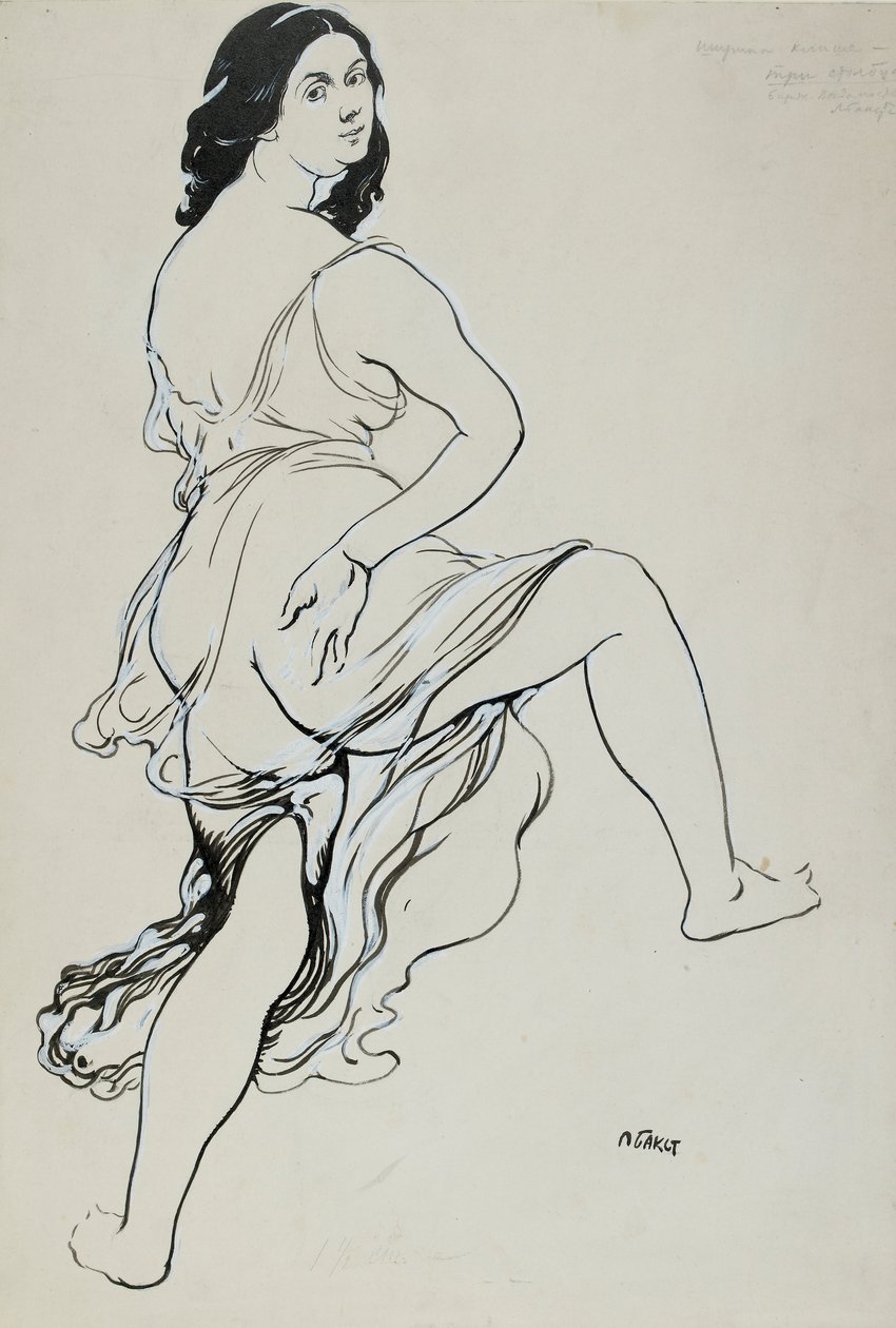 Portrett av Isadora Duncan som danser, tidlig på 1900-tallet av Leon Bakst