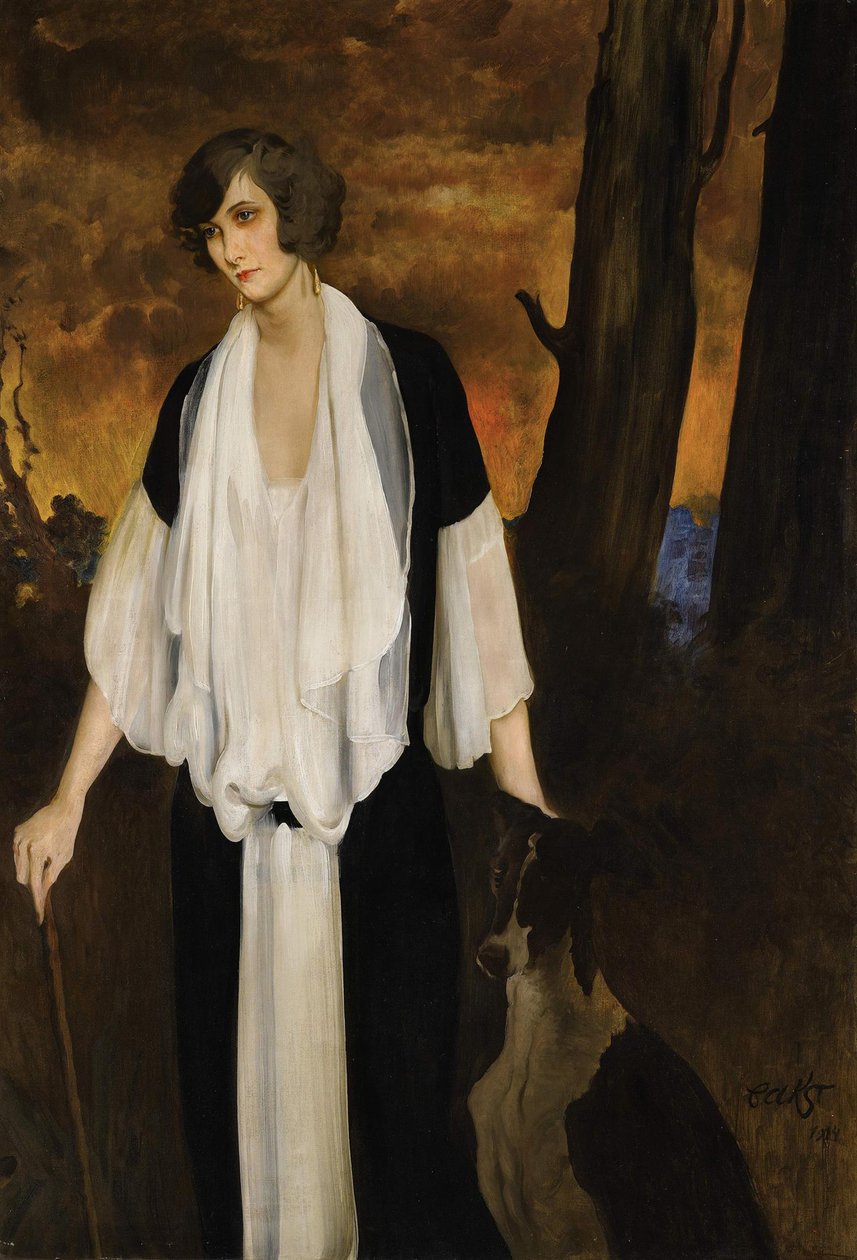Portrett av Rachel Strong, fremtidens grevinne Henri de Boisgelin, 1924 av Leon Bakst
