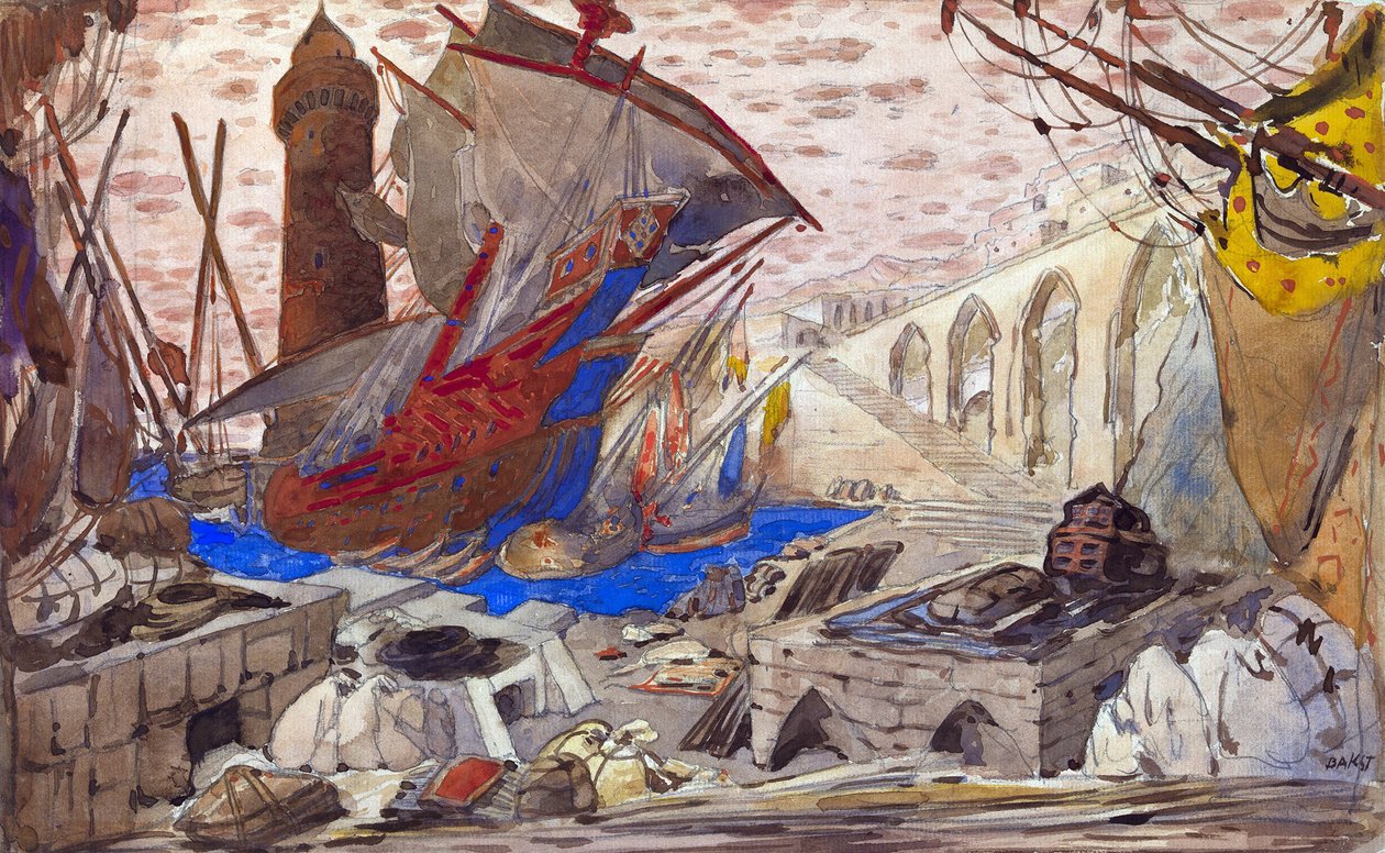 Settdesign for La Pisanelle ou la mort parfumee av Gabriele d