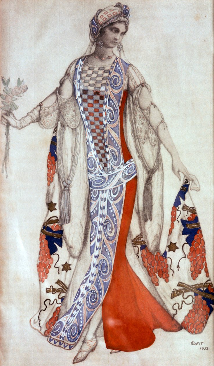 Tornerose, ballettkostymedesign, c1913 av Leon Bakst