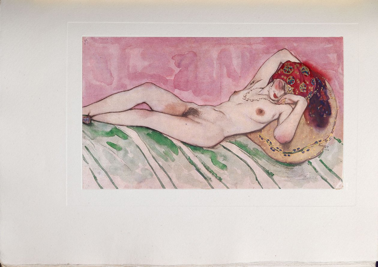 Sovende Sultans kone, 1916 av Leon Bakst