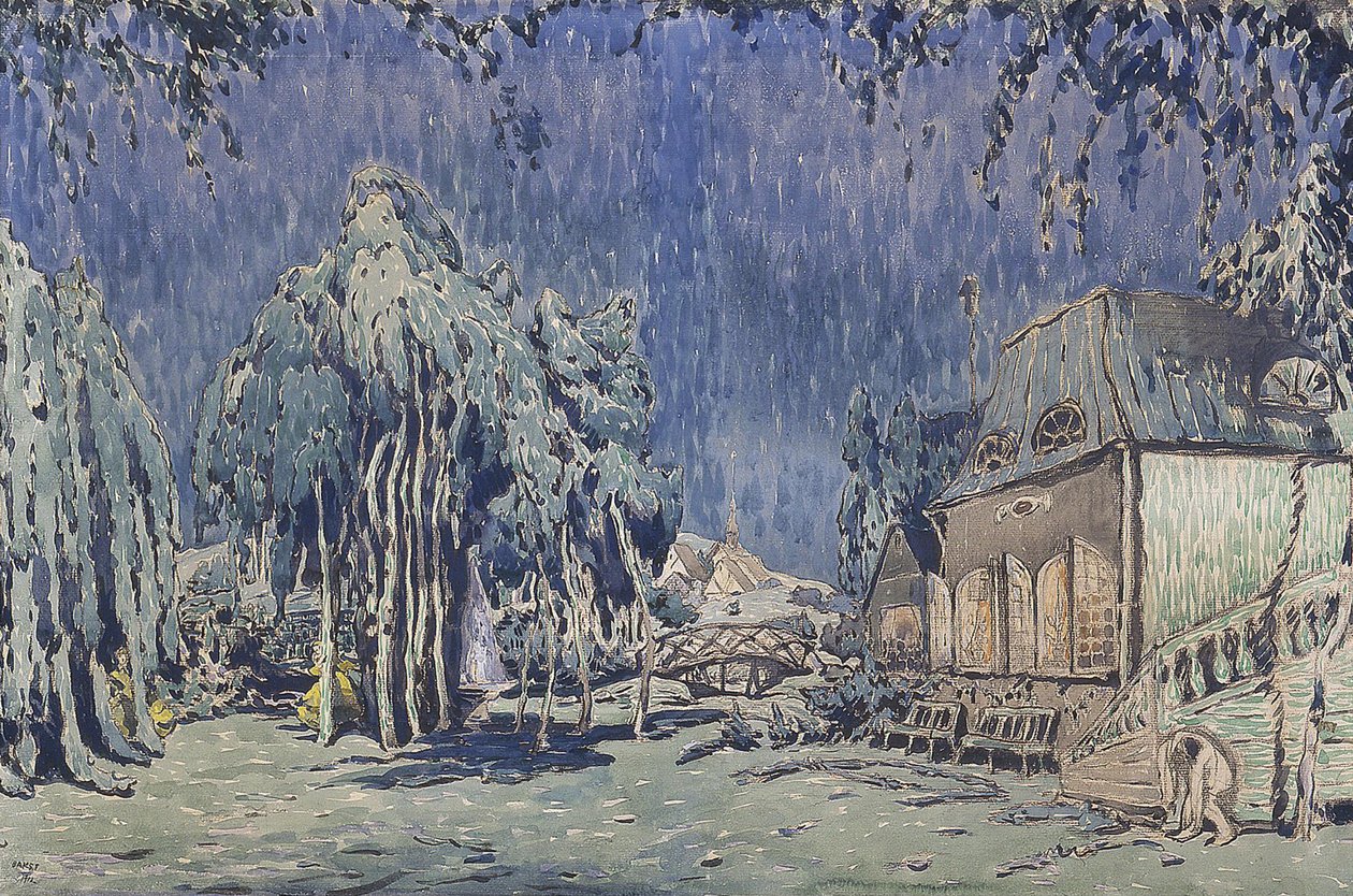 Scenografi for balletten Les Papillons av Robert Schumann av Leon Bakst