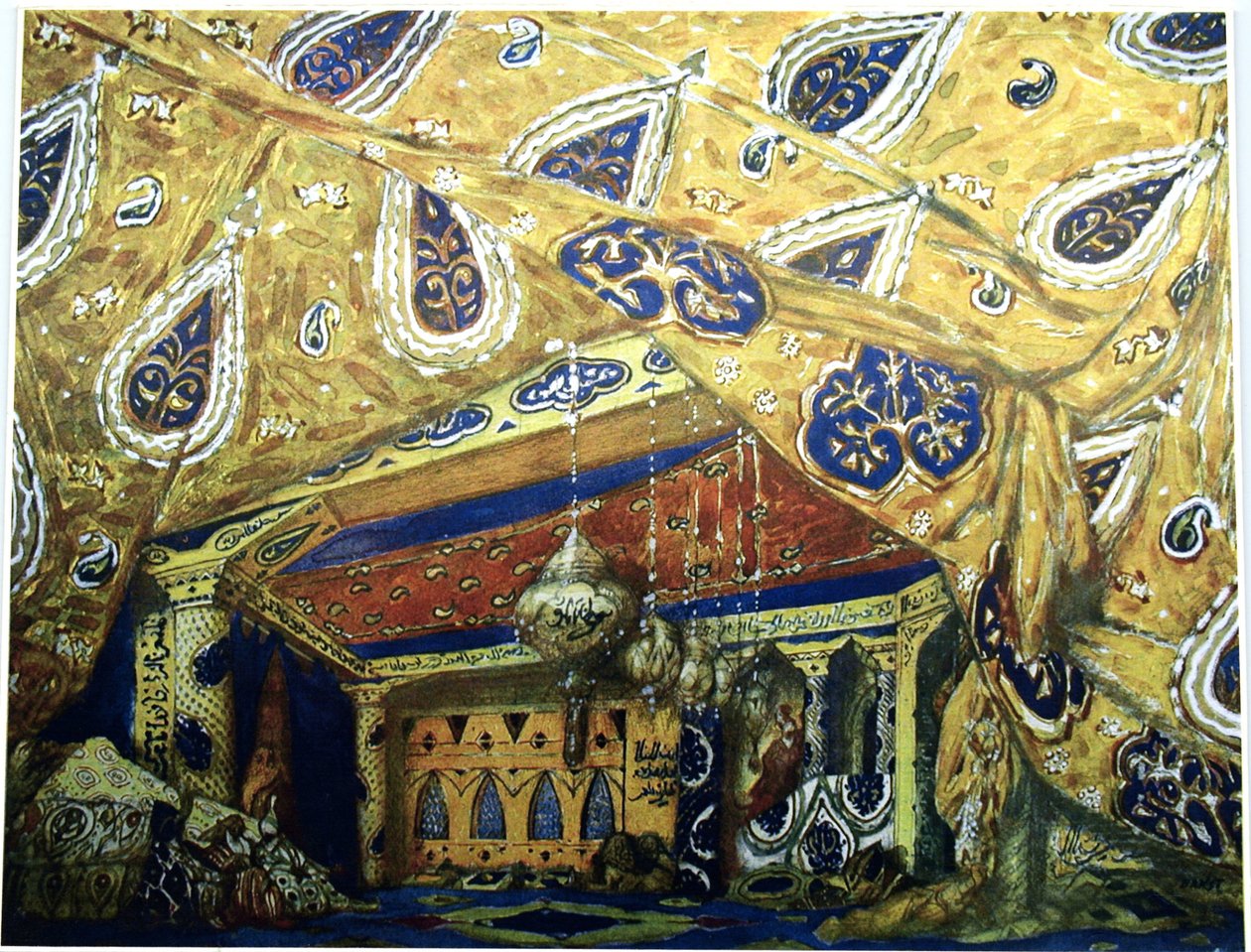 Scenedesign for balletten Sheherazade av N. Rimsky-Korsakov, 1910 av Leon Bakst