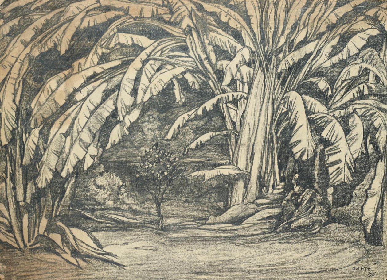Scenedesign for balletten Sleeping beauty av P. Tchaikovsky, 1911. av Leon Bakst