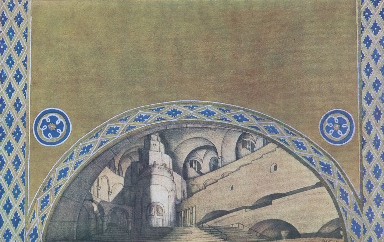 Scenedesign for stykket The Martyrdom of St. Sebastian av Gabriele D