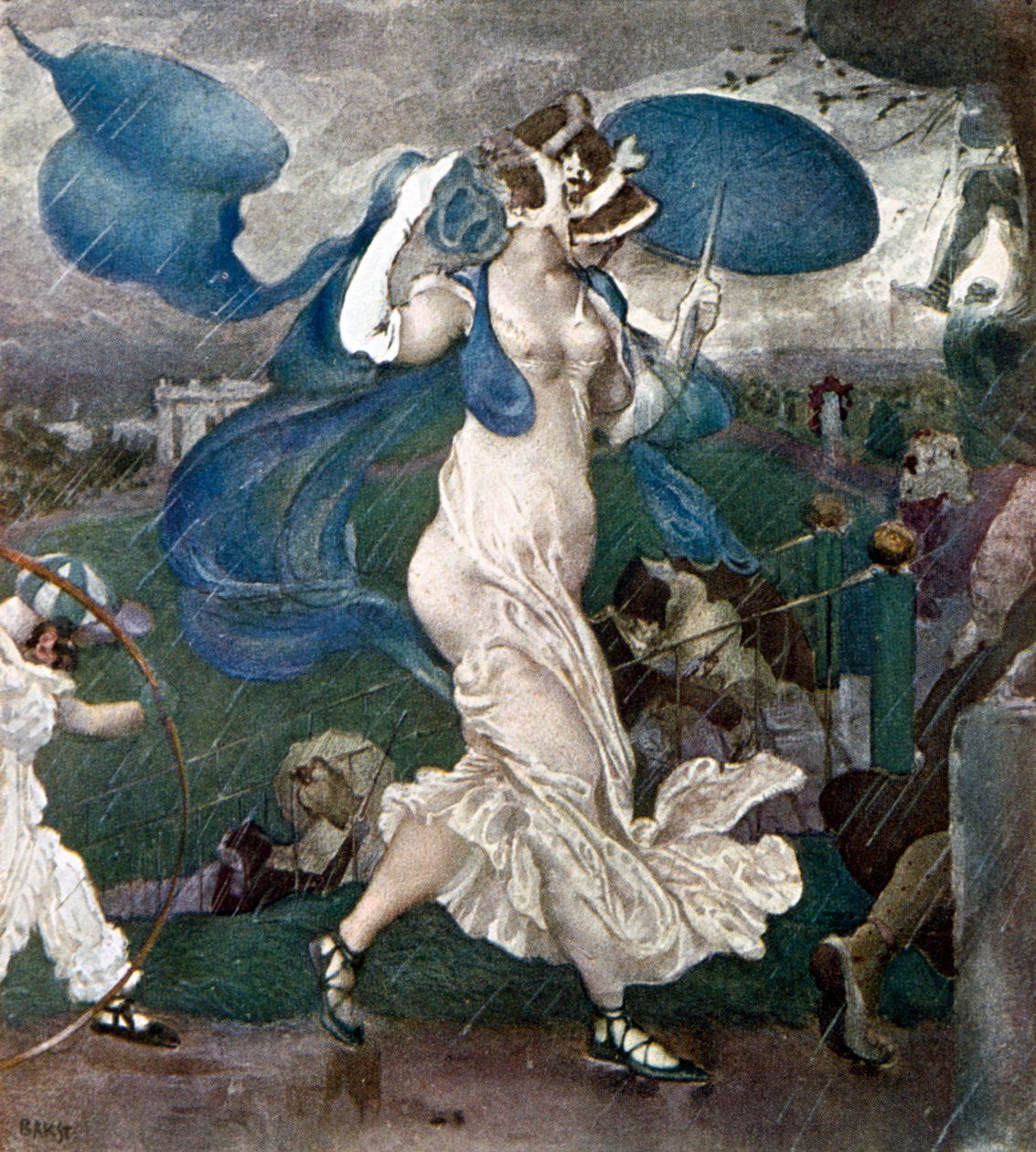 The Downpour, scenografi for en ballett, 1906 av Leon Bakst