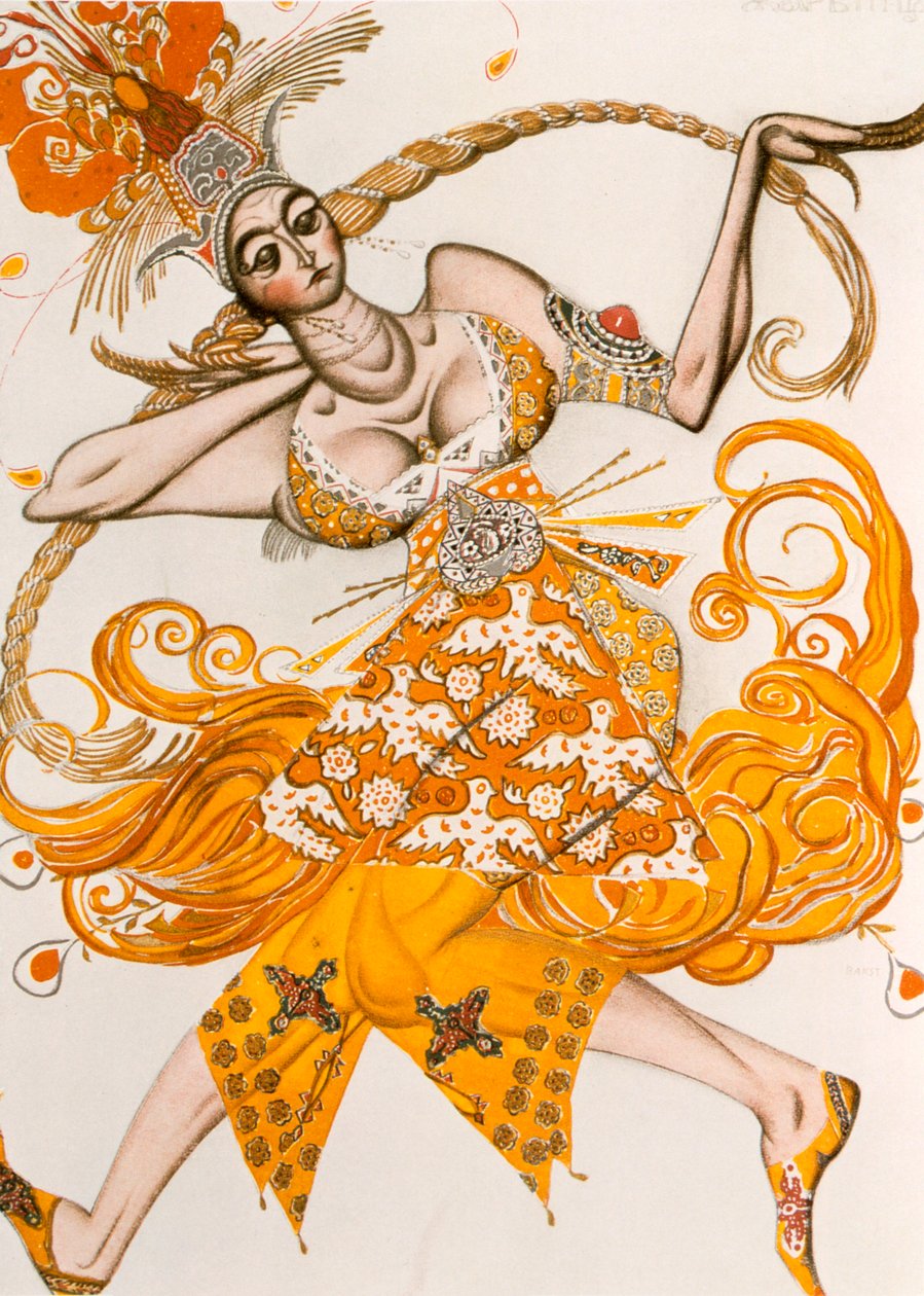 The Firebird, kostyme for The Firebird, balletten av igor Stravinsky, 1910 av Leon Bakst
