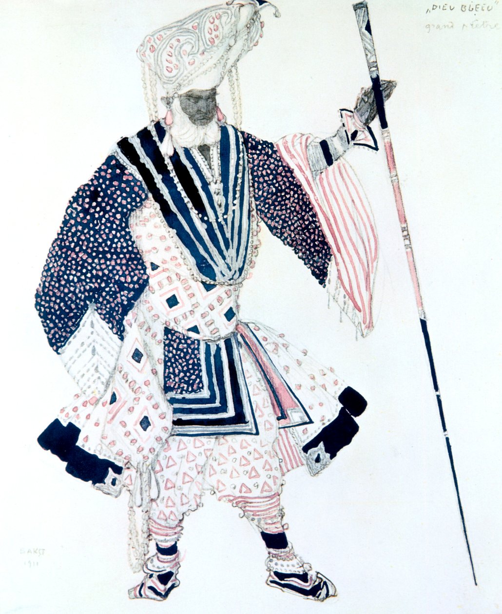 Ypperstepresten Le Grand Prêtre, ballettkostymedesign, 1911 av Leon Bakst