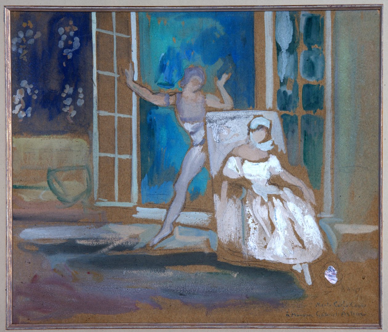 Vaslav Nijinsky (1889-1950) og Tara Karasavina (1885-1978) i balletten "Le Spectre de la Rose" av Leon Bakst