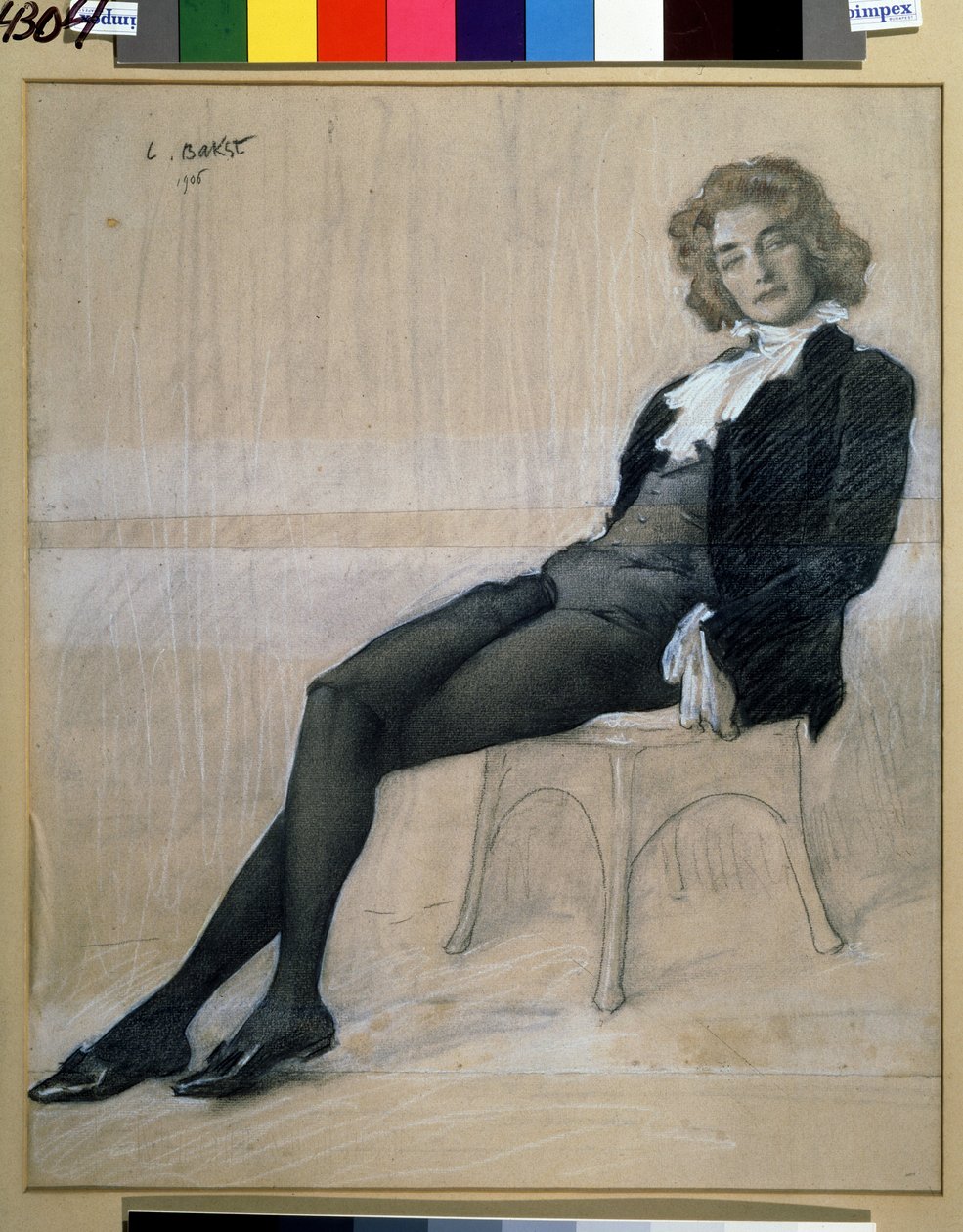 portrett av forfatteren Zinaida Gippius (1869-1945). (kritt og sangvinsk) av Leon Bakst