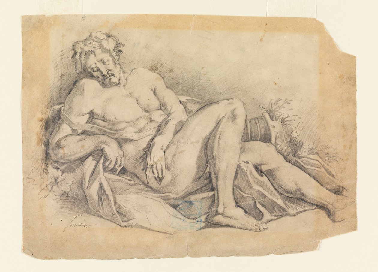 Bacchus sover (etter Poussin) av Leon Dabo