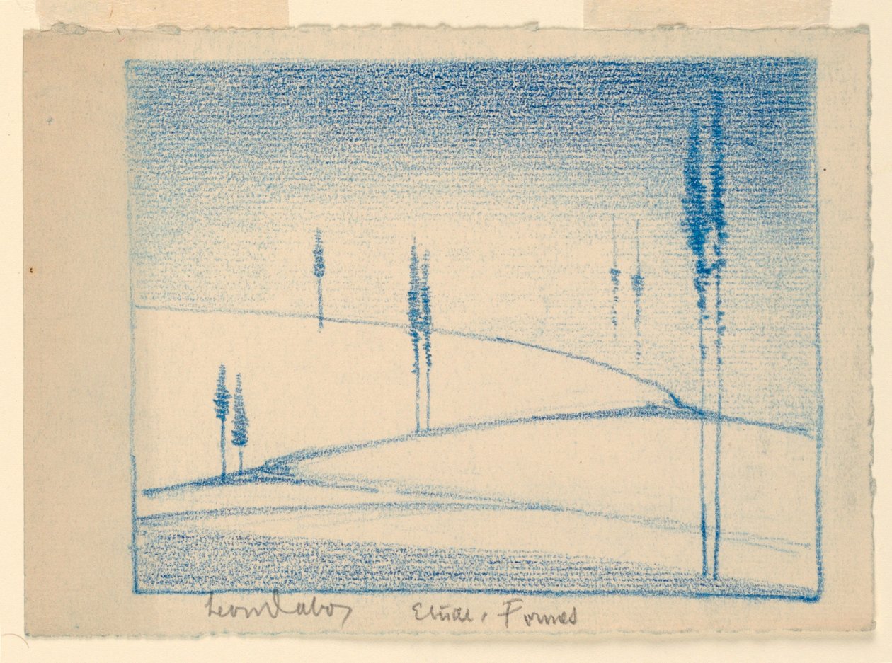Snølandskap (studieskjemaer) av Leon Dabo