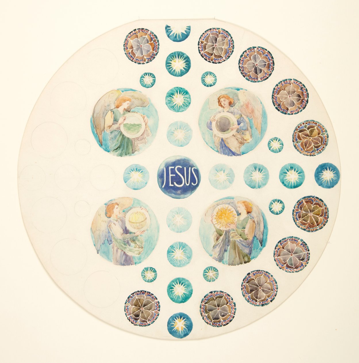 Studie for Rose Window for St. John the Baptist Church, Brooklyn, NY av Leon Dabo