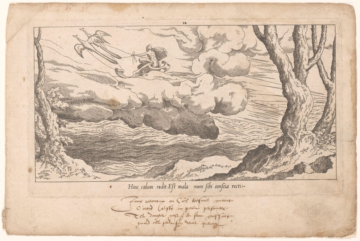 Juno i vognen sin vender tilbake til Olympus Le Fable de Calisto (serietittel) Myth of Callisto (serietittel) av Leon Davent