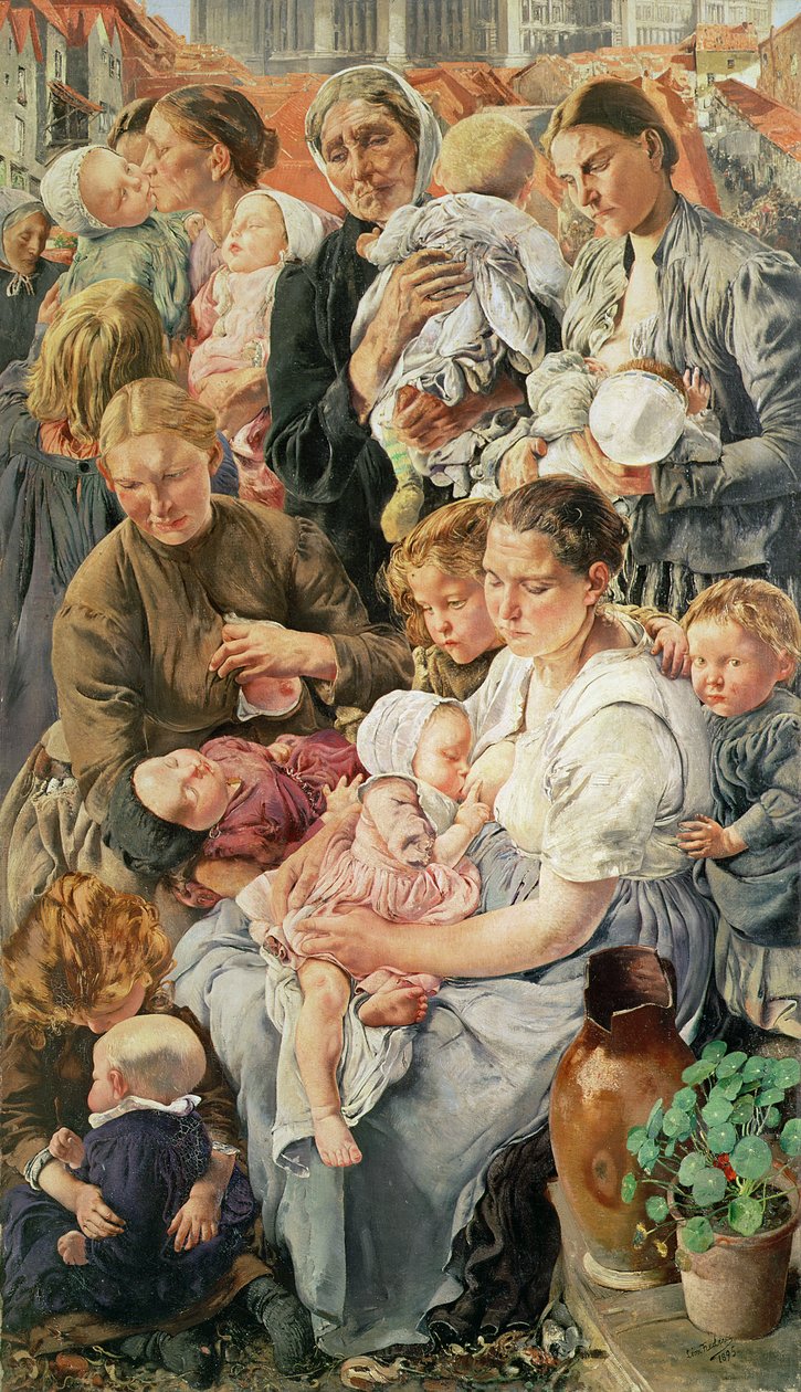 Kvinnene, høyre panel fra The Ages of the Worker, 1895 av Leon Henri Marie Frederic