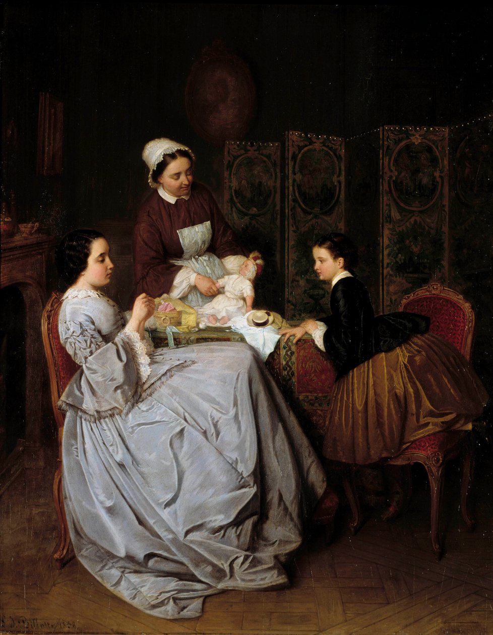 La couture-maleri av Leon Billotte (1815-1886) Privat samling fra 1800-tallet av Leon Joseph Billotte