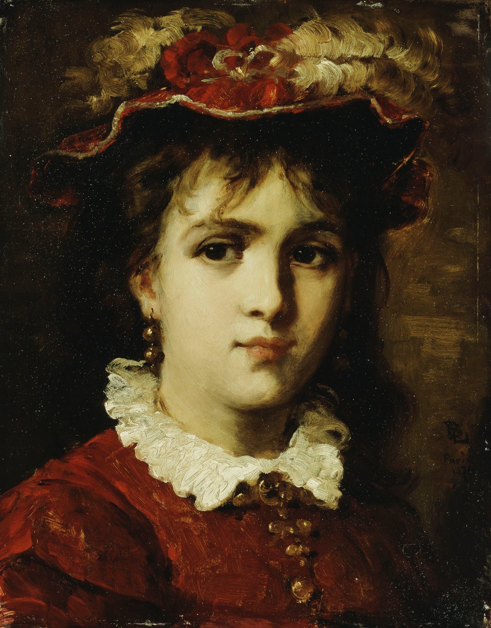 Portrett av en ung jente, 1876 av Leon Joseph Florentin Bonnat