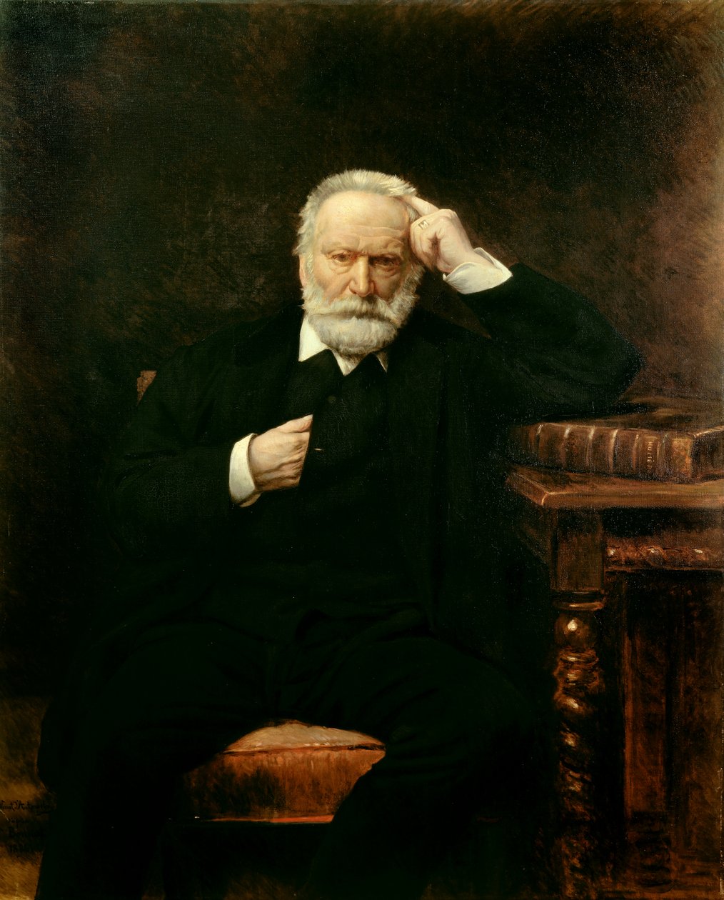 Portrett av den franske forfatteren Victor Hugo (1802-1885) Maleri av Leon Joseph Bonnat (1833-1922) 1879 Søn. 1,38x1,1 m av Leon Joseph Florentin Bonnat
