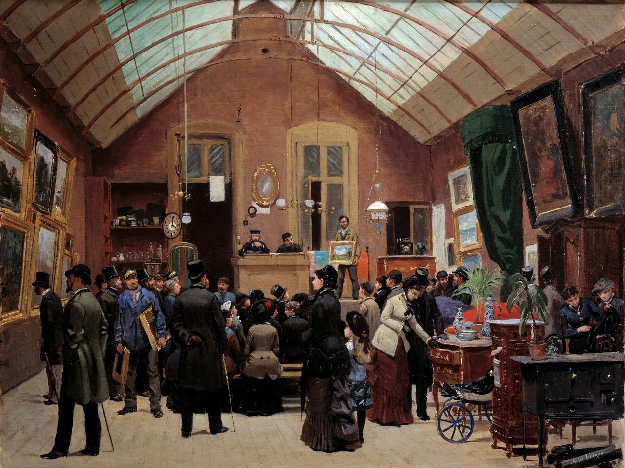 Et salgslokale på 1800-tallet. Maleri av Leon Joseph Voirin (1833-1887) av Leon Joseph Voirin