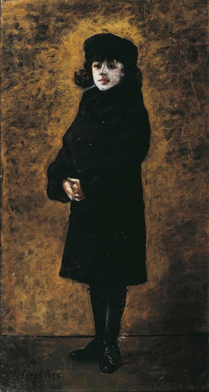 Portrett av Maurice Ravel (1875 - 1937) i en alder av 2 av Leon Louis Tanzi