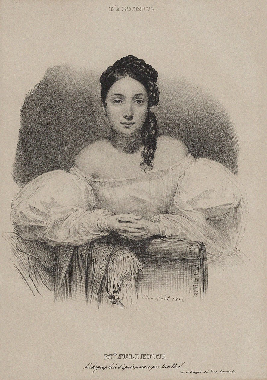 Portrett av Juliette Drouet 1806-1883, 1832. av Leon Noel