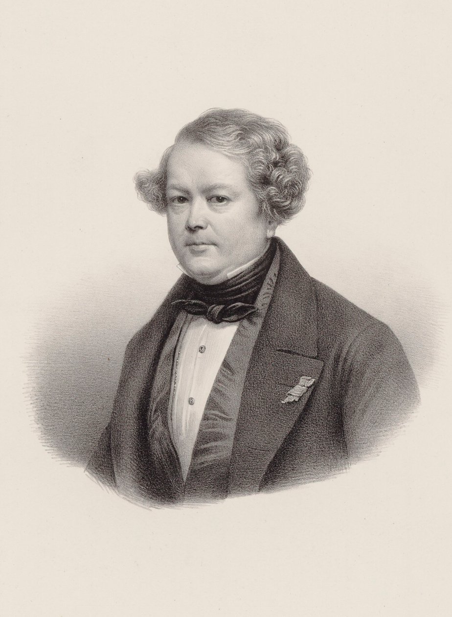 Portrett av komponisten Auguste-Mathieu Panseron 1796-1859, 1850. av Leon Noel