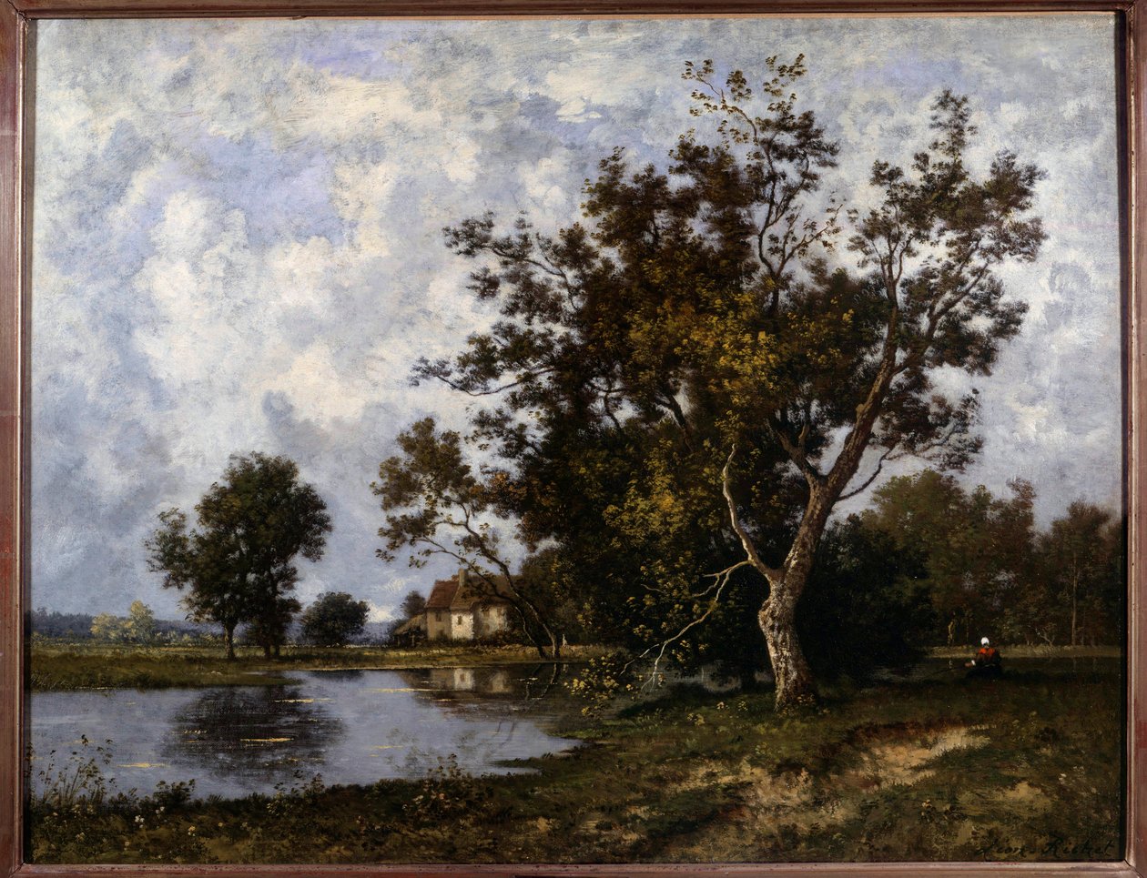 Landskap a la Mare-maleri av Leon Richet (1847-1907) Privatsamling fra 1900-tallet av Leon Richet