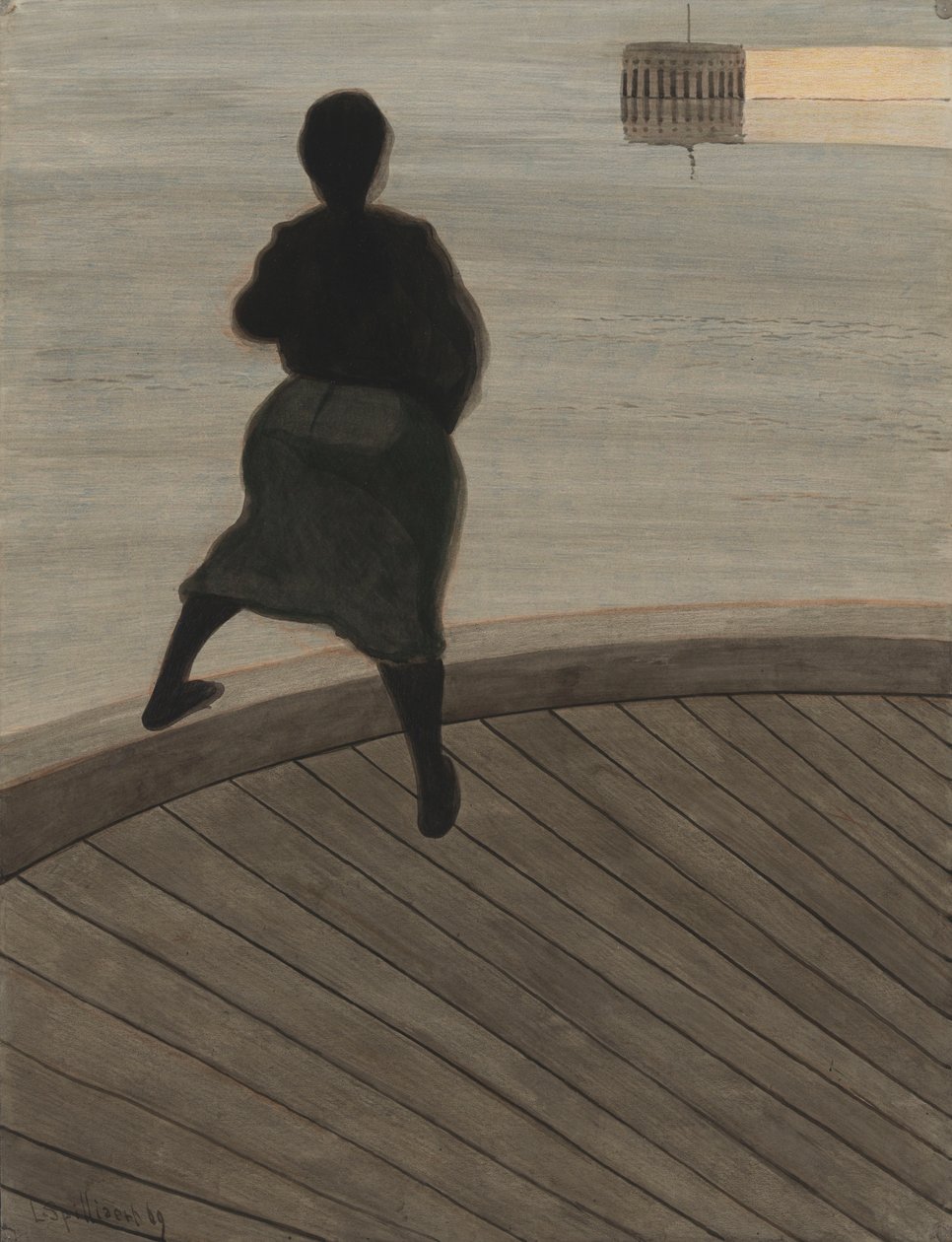 Fiskerkvinne på bryggen av Leon Spilliaert