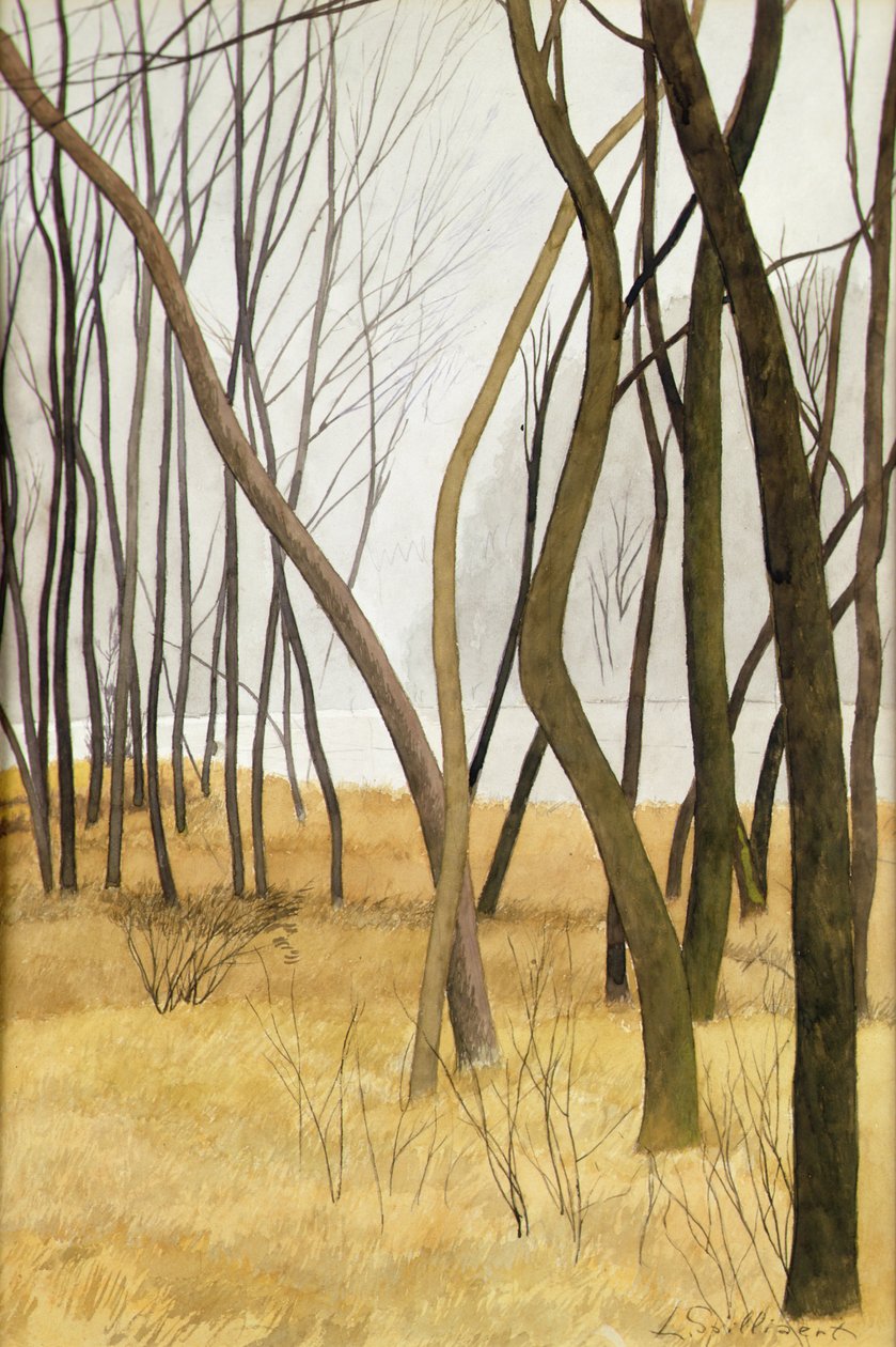 Trær (akvarell og blyant på papir) av Leon Spilliaert