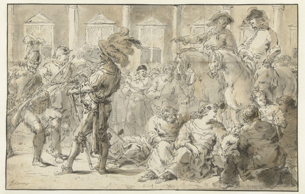 Delfts milits av Leonaert Bramer