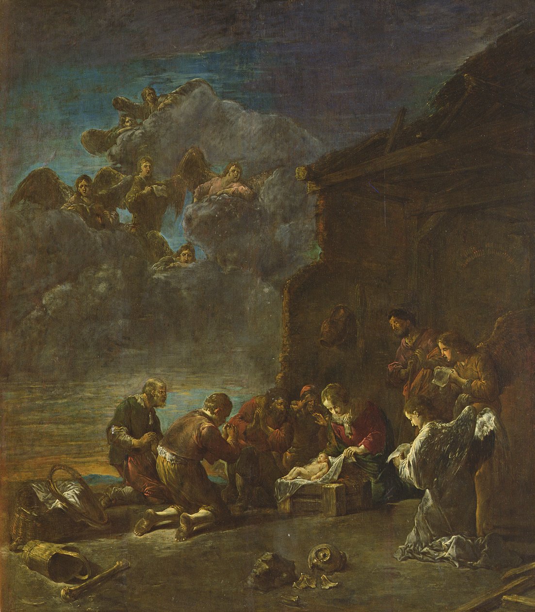 Tilbedelse av hyrdene, 1630-40 av Leonard Bramer