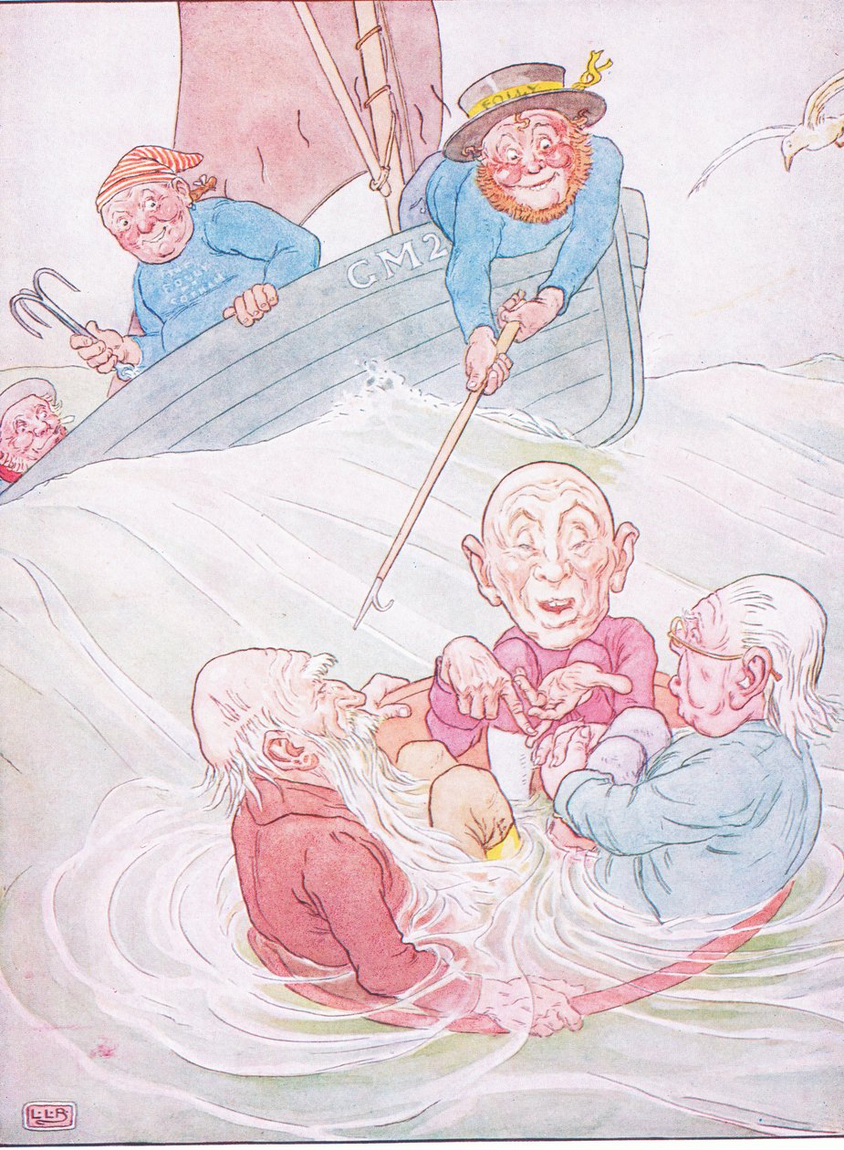 Tre vise menn fra Gotham dro til sjøs i en bolle av Leonard Leslie Brooke