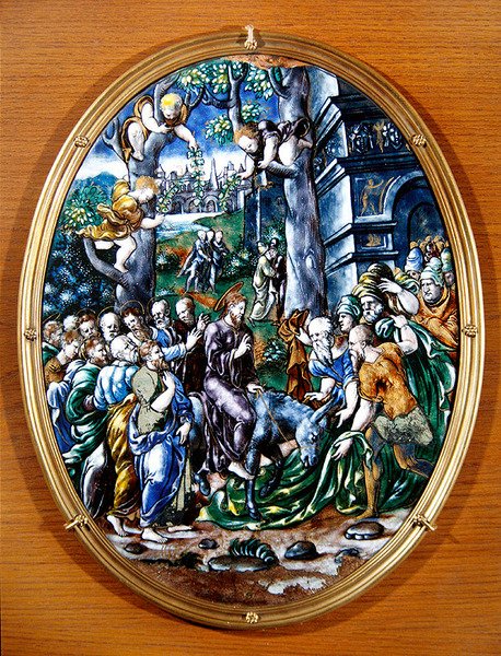 Kristi inntog i Jerusalem, 1557 (malt emalje) av Leonard Limosin