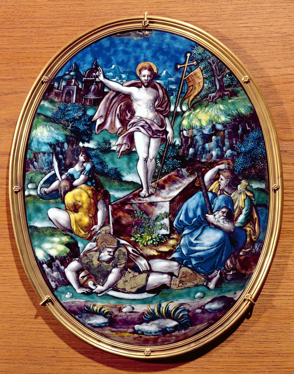 The Resurrection of Christ, 1557 (malt emalje) av Leonard Limosin