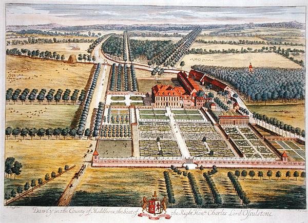 Dawly i fylket Middlesex gravert av Johannes Kip (ca. 1652-1722) (gravering) av Leonard (after) Knyff