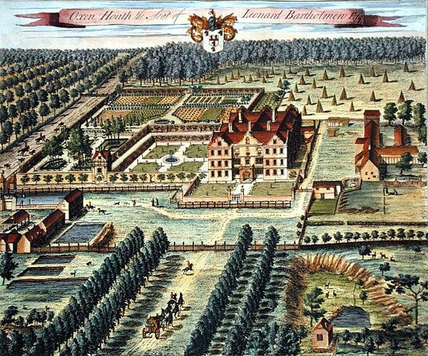 Okseheia gravert av Johannes Kip (ca. 1652-1722) (gravering) av Leonard (after) Knyff