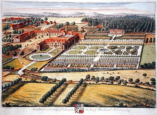 Southwick i fylket Southampton gravert av Johannes Kip (ca. 1652-1722) (gravering) av Leonard (after) Knyff