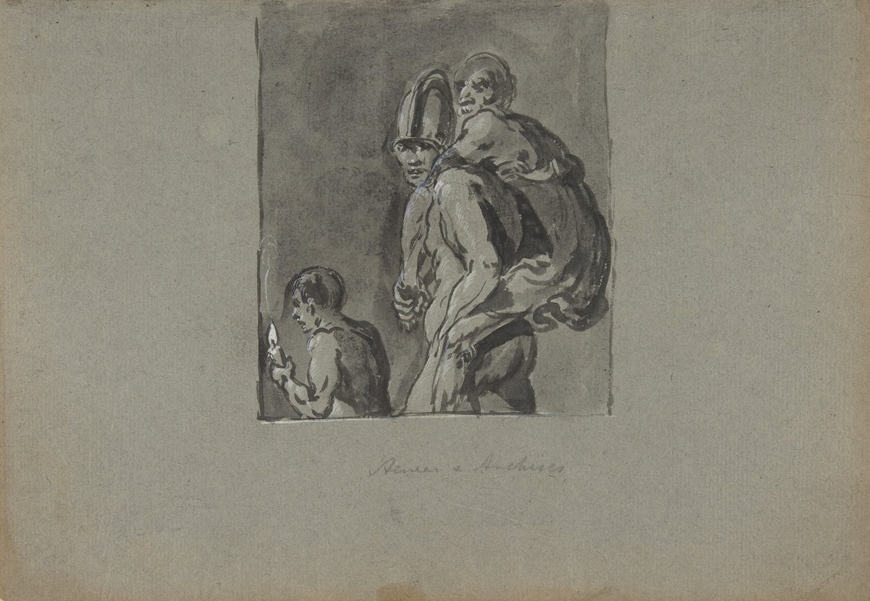 Aeneas og Anchises, 1611-74. av Leonard Bramer
