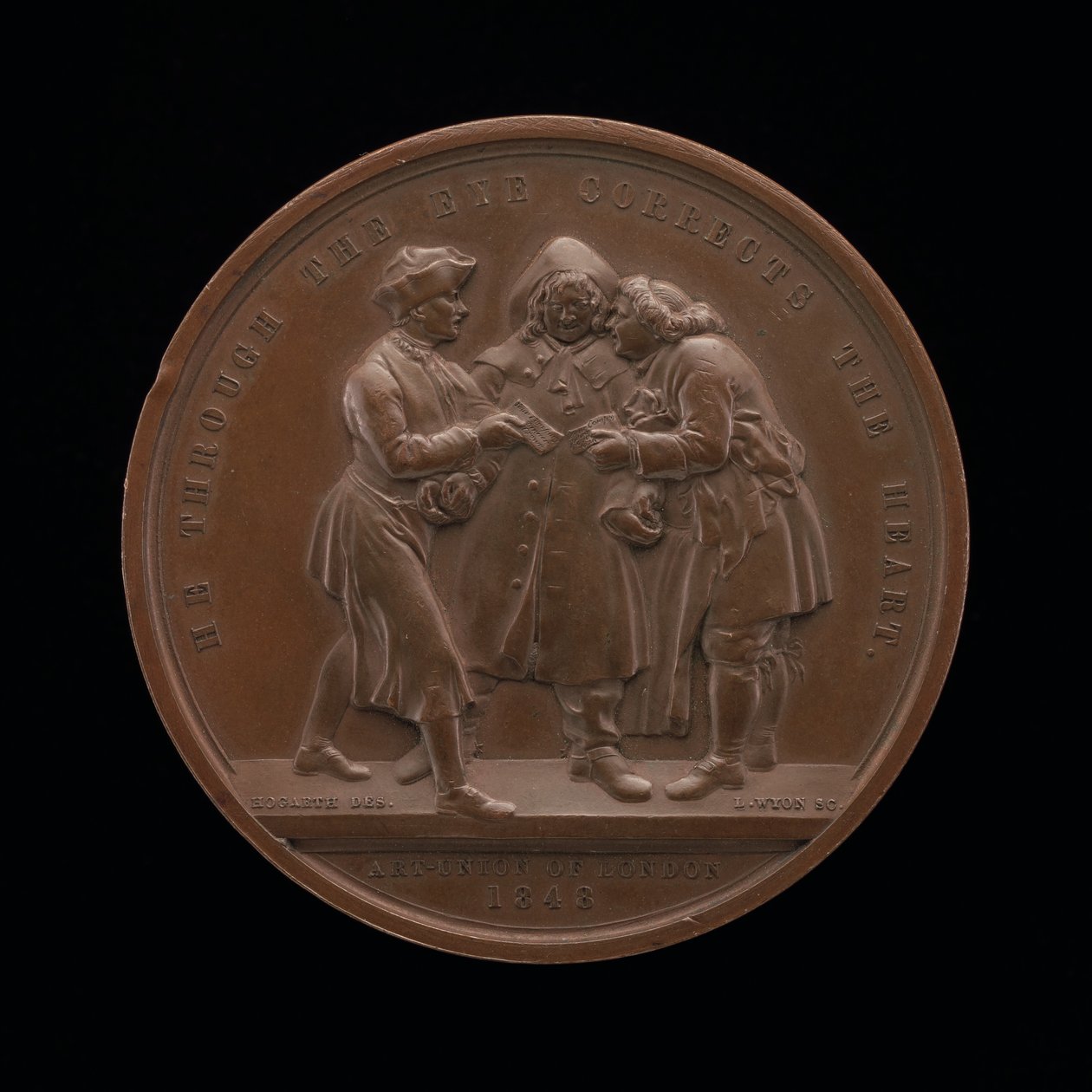 Canvassing for Votes sentral scene fra et maleri av William Hogarth [revers], 1848. av Leonard Charles Wyon