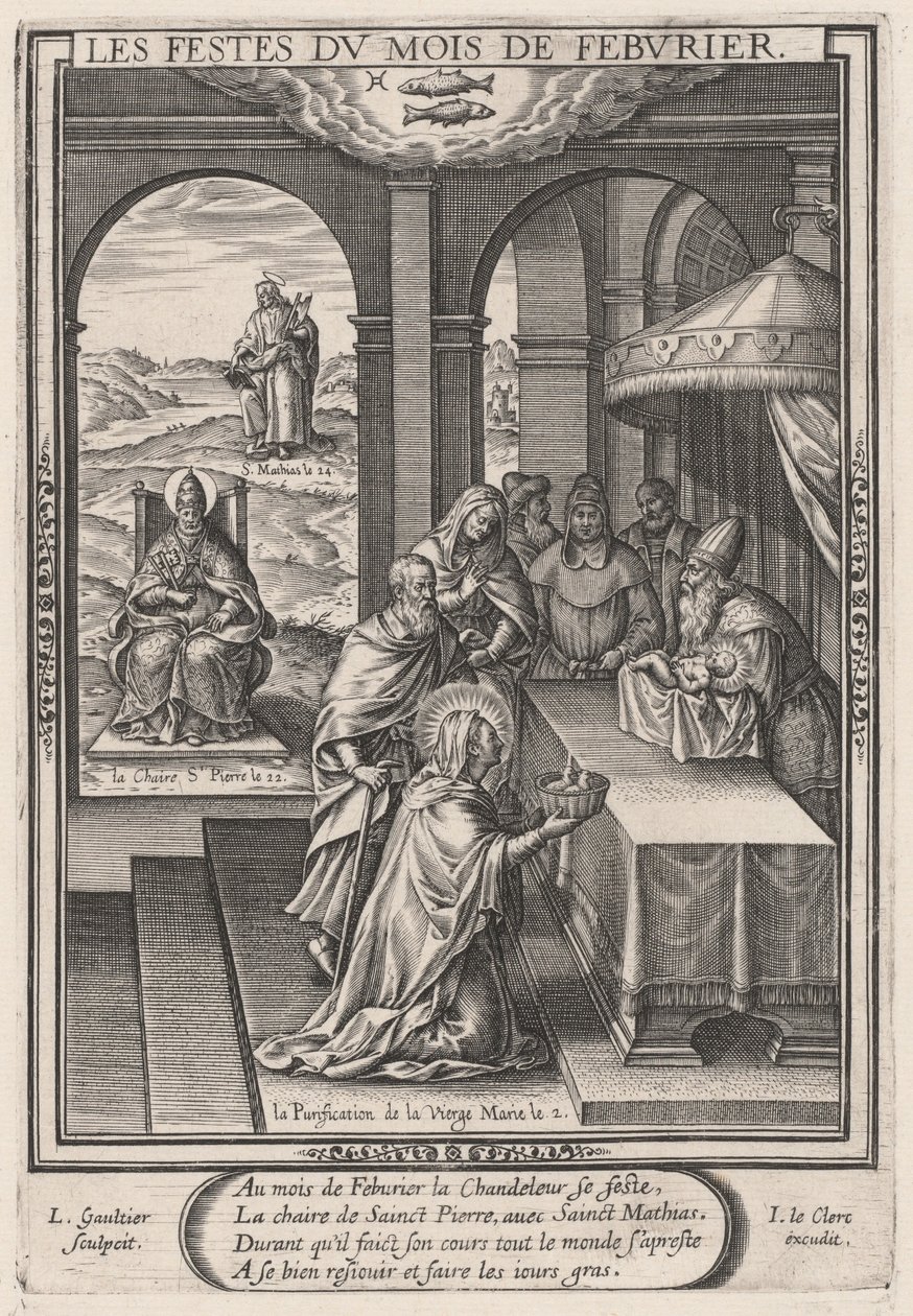 Les Festes du mois de Feburier (februar: renselsen av jomfruen) av Leonard Gaultier