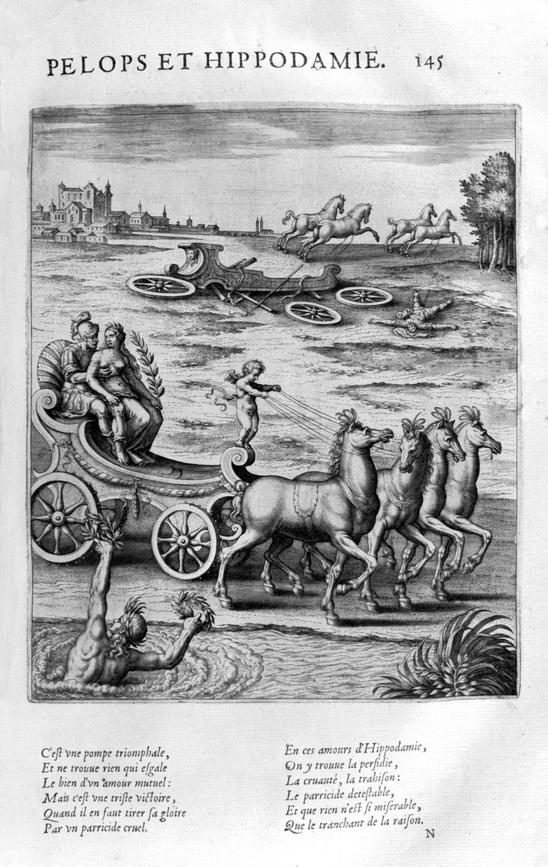Pelops og Hippodamia, 1615 av Leonard Gaultier