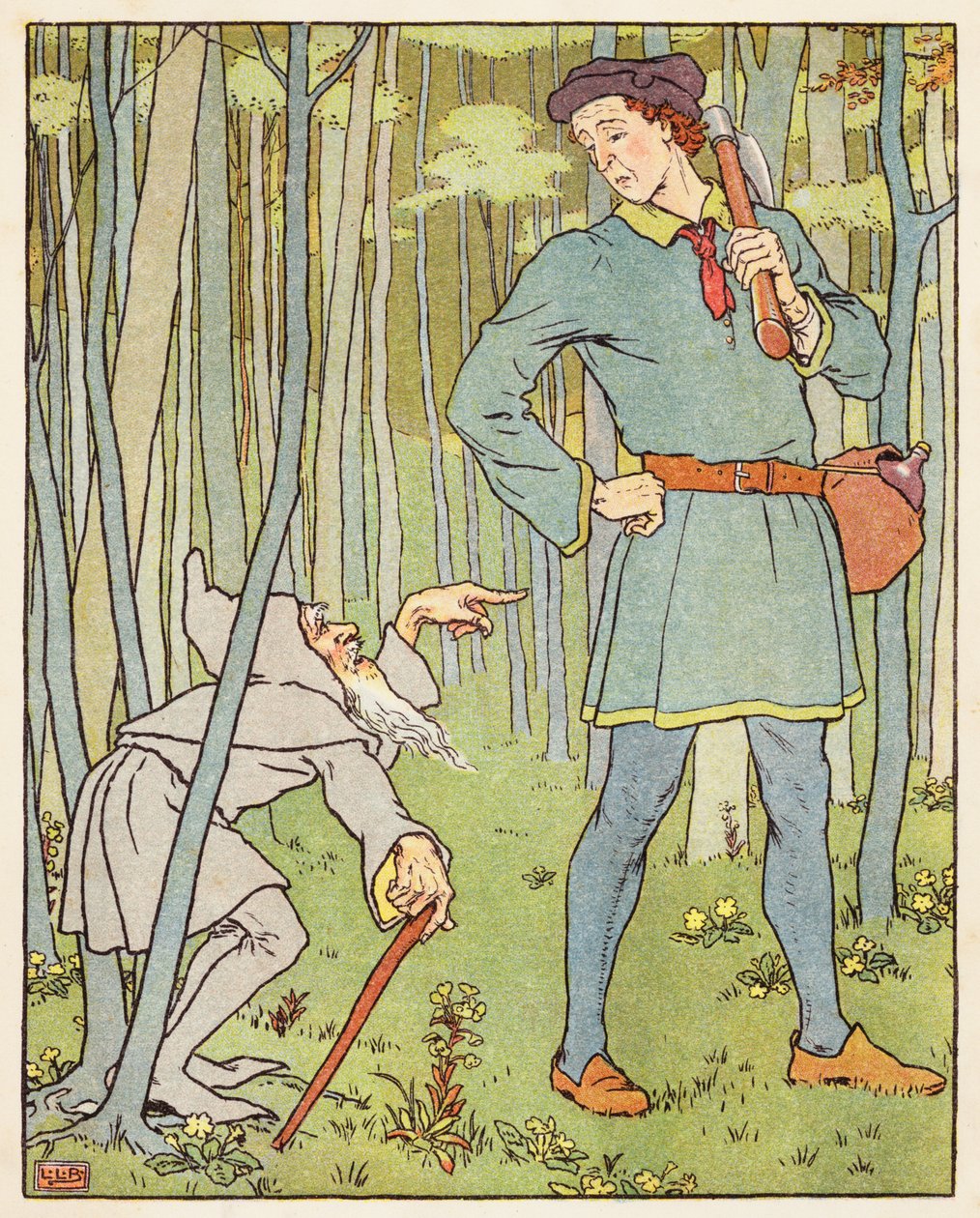 Den gylne gåsen (fargelitografi) av Leonard Leslie Brooke