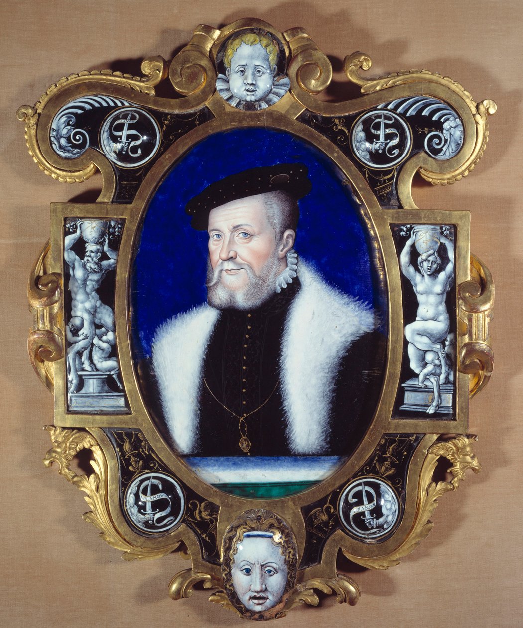 Portrett av Anne de Montmorency Connetable (1493-1567). Maleri av Leonard Limosin (1505-1577) av Leonard Limosin