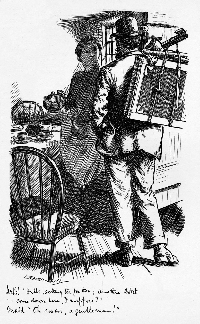 Oh No Sir A Gentleman, c1899 av Leonard Raven Hill
