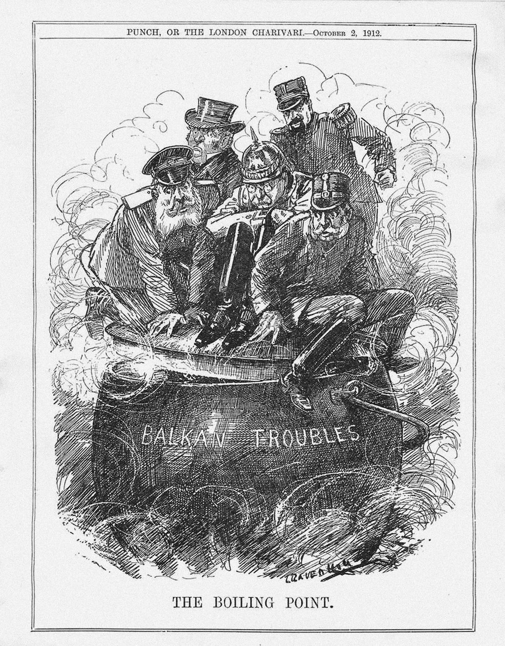 Kokepunktet. Punch Magazine, 2. oktober 1912, 1912 av Leonard Raven Hill