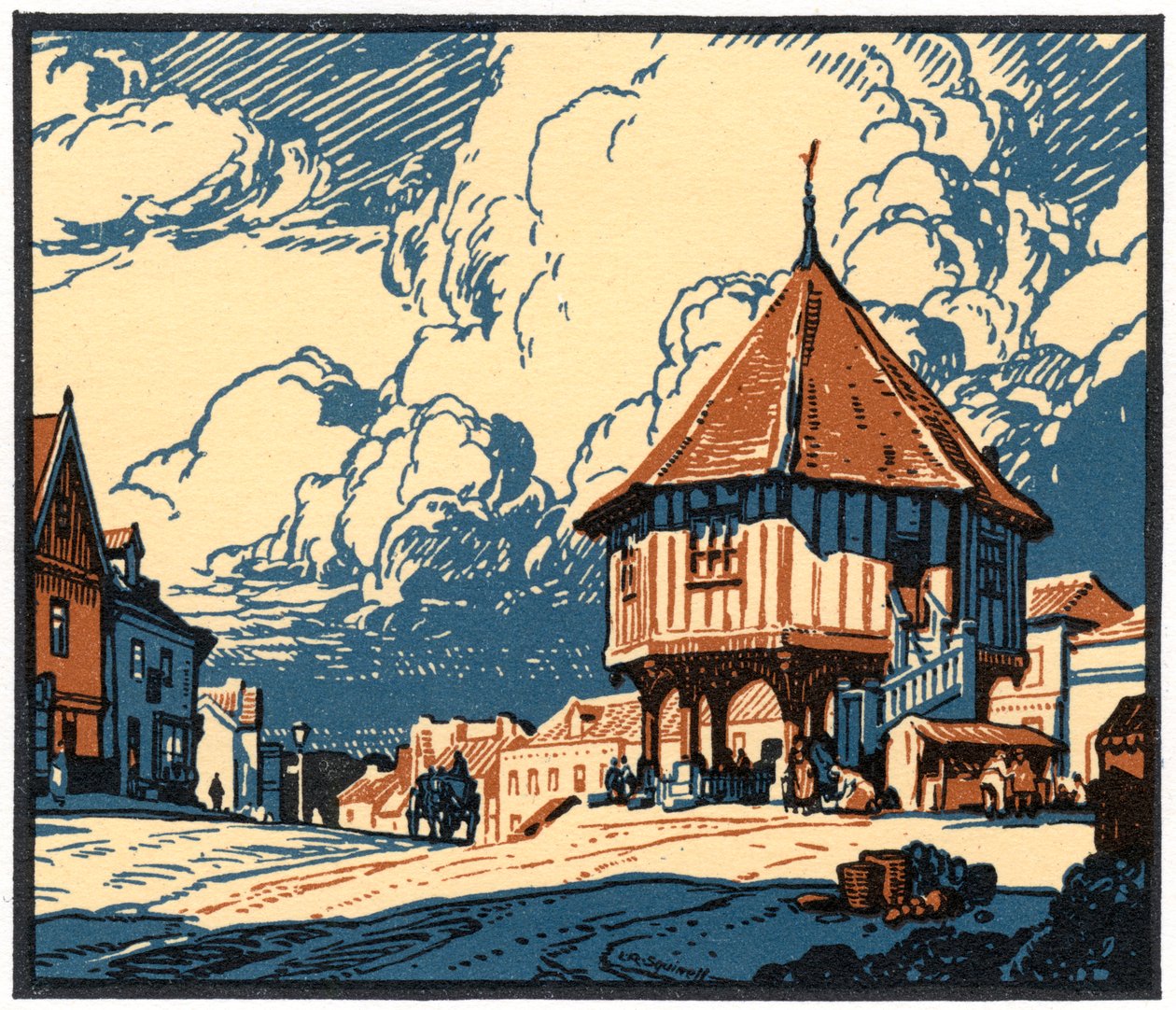 The Market Cross, Wymondham, Norfolk, tidlig på 1900-tallet. av Leonard Russell Squirrell