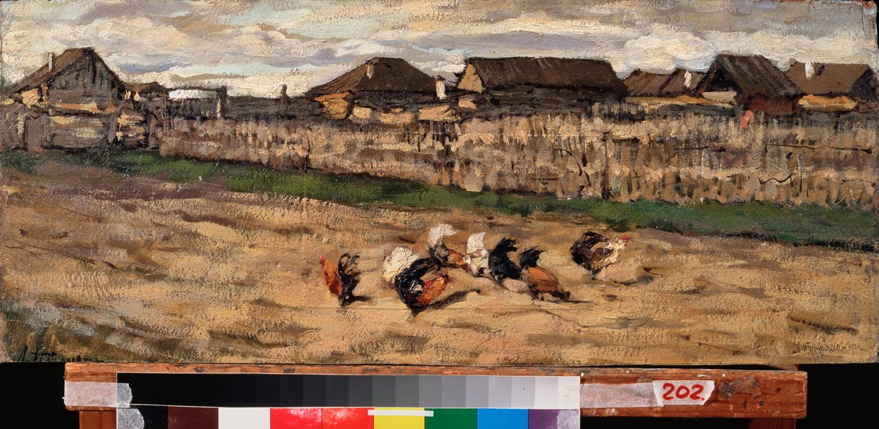 Spring Wind - Kunstverk av Leonard Viktorovich Turzhansky (Tourjanski) (1875-1945), olje på papp av Leonard Viktorovich Turzhansky