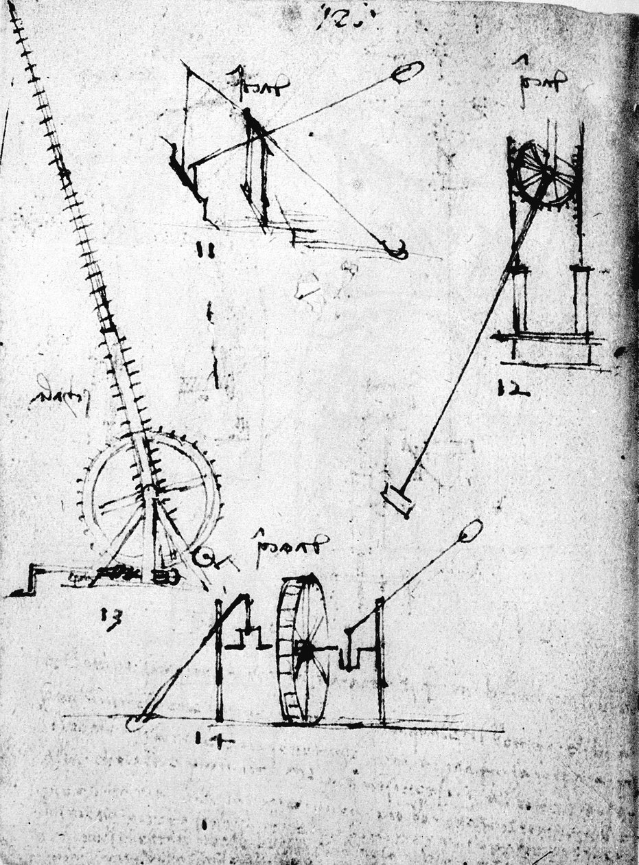 En side fra Codex Forster, 1480-1494 av Leonardo da Vinci