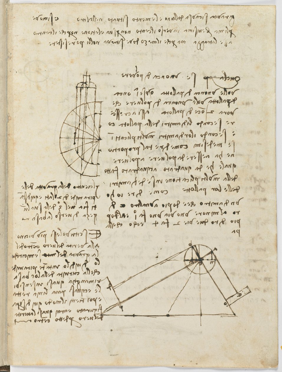 Fuglers flykode, c. 1505-06, papirmanuskript, cc. 18, ark 2 recto av Leonardo da Vinci