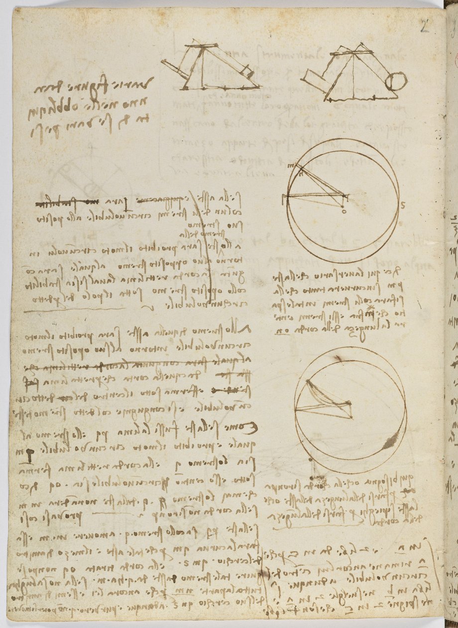 Fuglers flykode, c. 1505-06, papirmanuskript, cc. 18, ark 3 til av Leonardo da Vinci